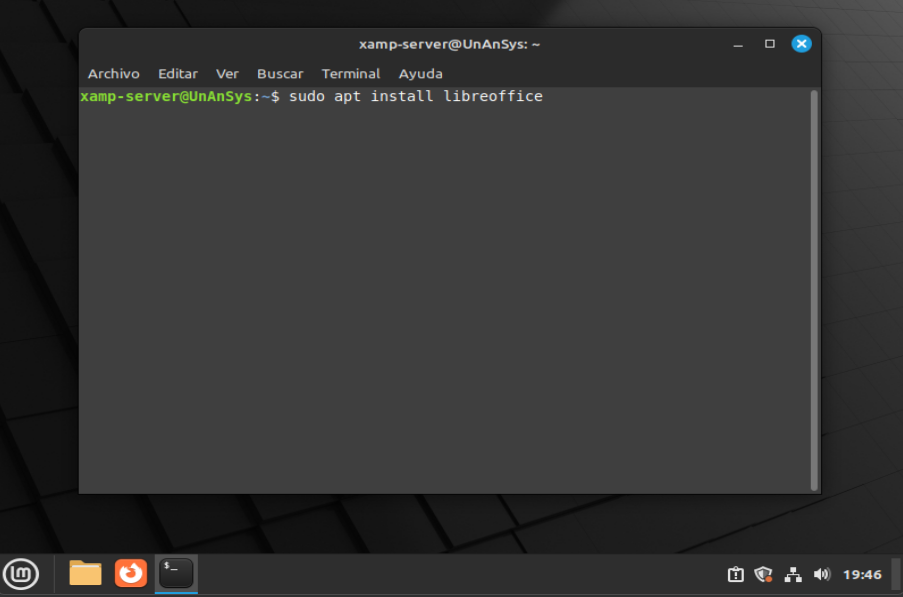 Instalar libreoffice desde Terminal